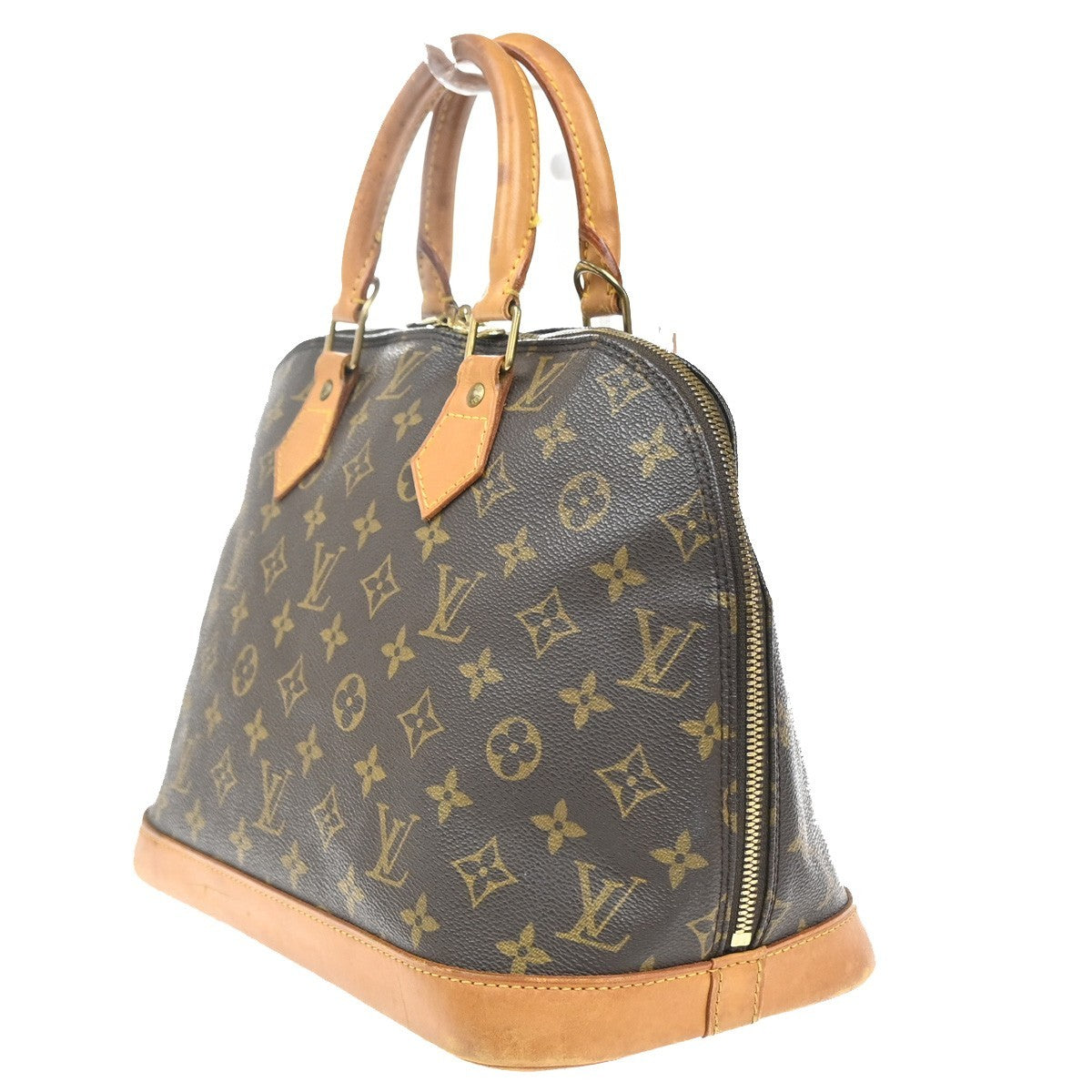 LOUIS VUITTON LV Logo Alma Hand Bag Monogram Leather Brown France M51130 73MA512