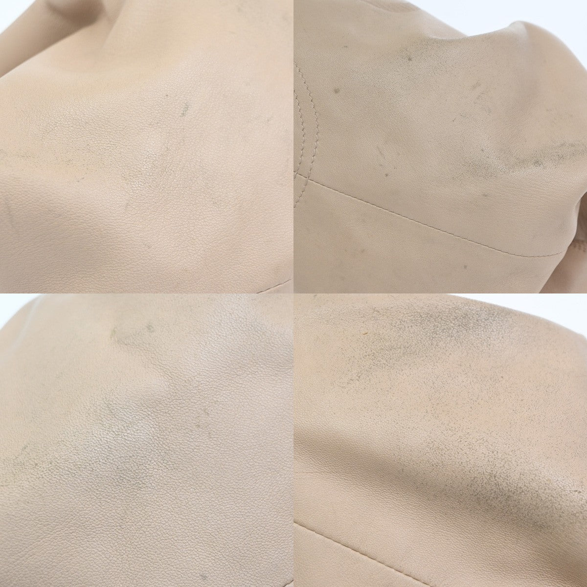 LOEWE Logo Anagram Hobo Shoulder Hand Bag Leather Beige Spain GHW 30CA772
