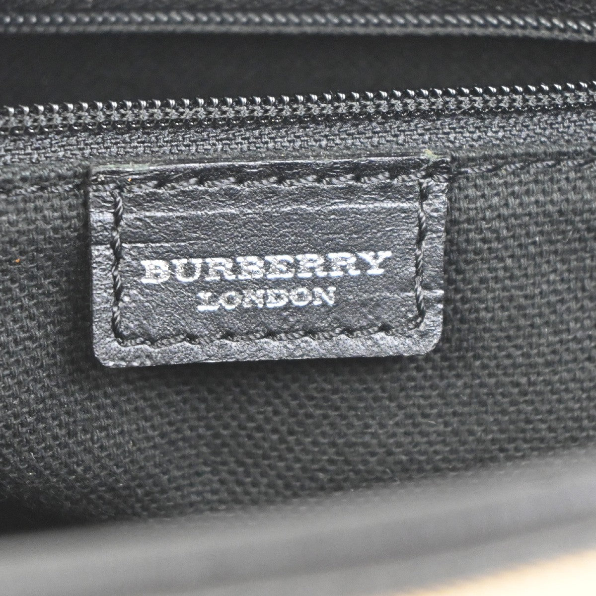 BURBERRY Nova Check Pattern Shoulder Bag PVC Leather Black Beige SHW 38KC921