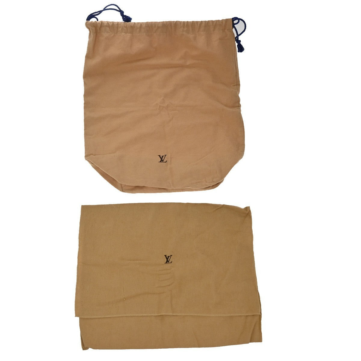LOUIS VUITTON Logo 10 Set Dust Bag Drawstring Canvas Cotton Beige Brown 01KP237