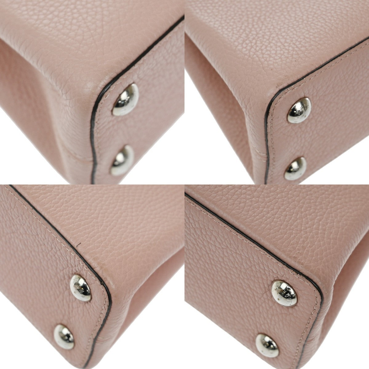 LOUIS VUITTON LV LOGO Capucines BB Hand Bag Leather Pink M22178 300RF767
