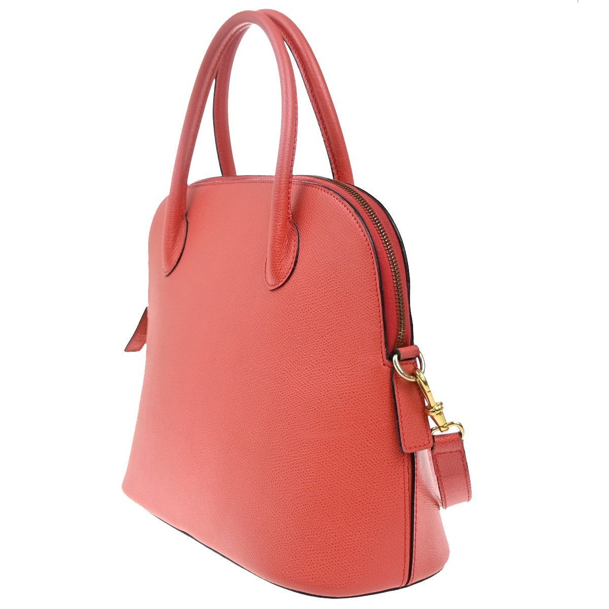 CELINE Logo 2way Shoulder Hand Bag Leather Orange Italy 84EG349