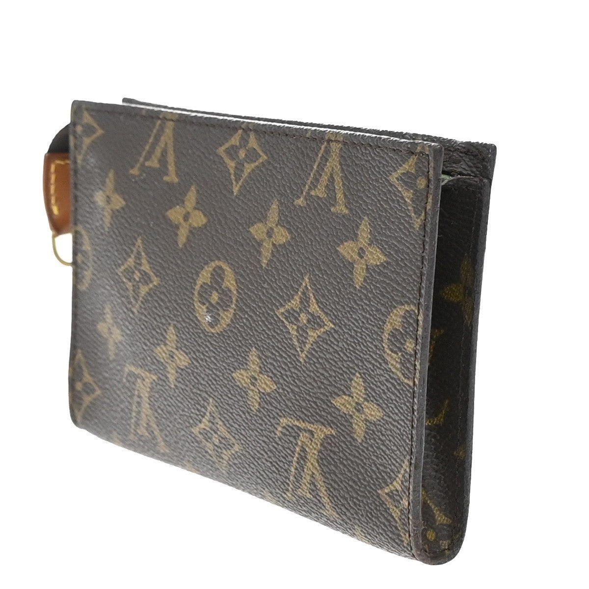 LOUIS VUITTON Logo BUCKET PM Pouch Bag Monogram Leather Brown France 02KP294