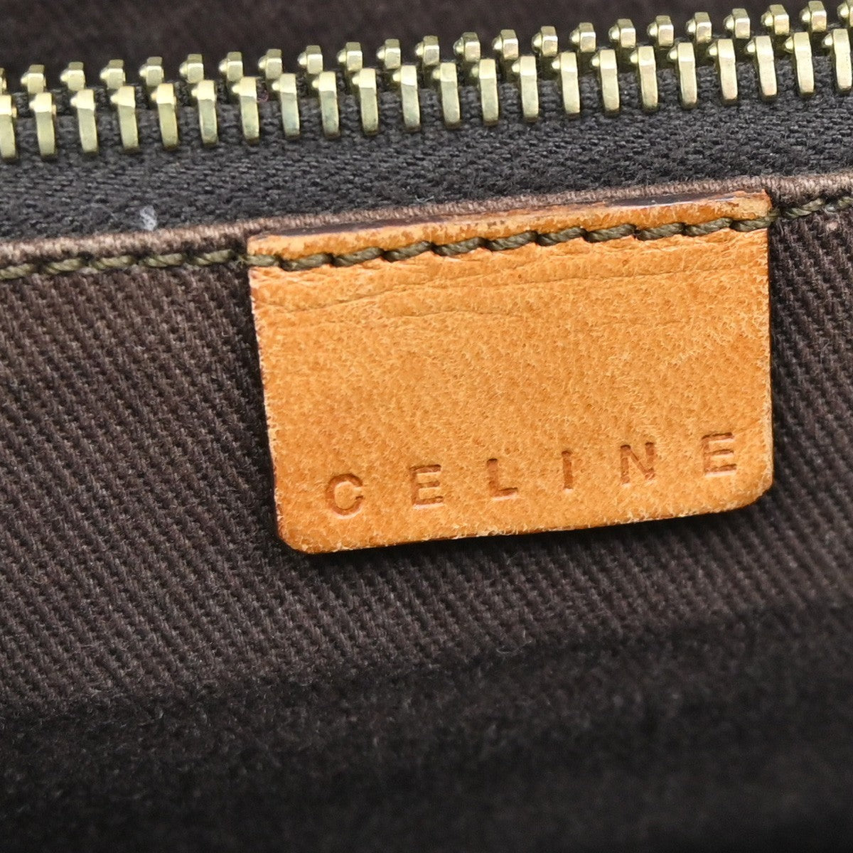 CELINE Logo Macadam Pattern Shoulder Tote Bag PVC Leather Brown Italy 04KP161