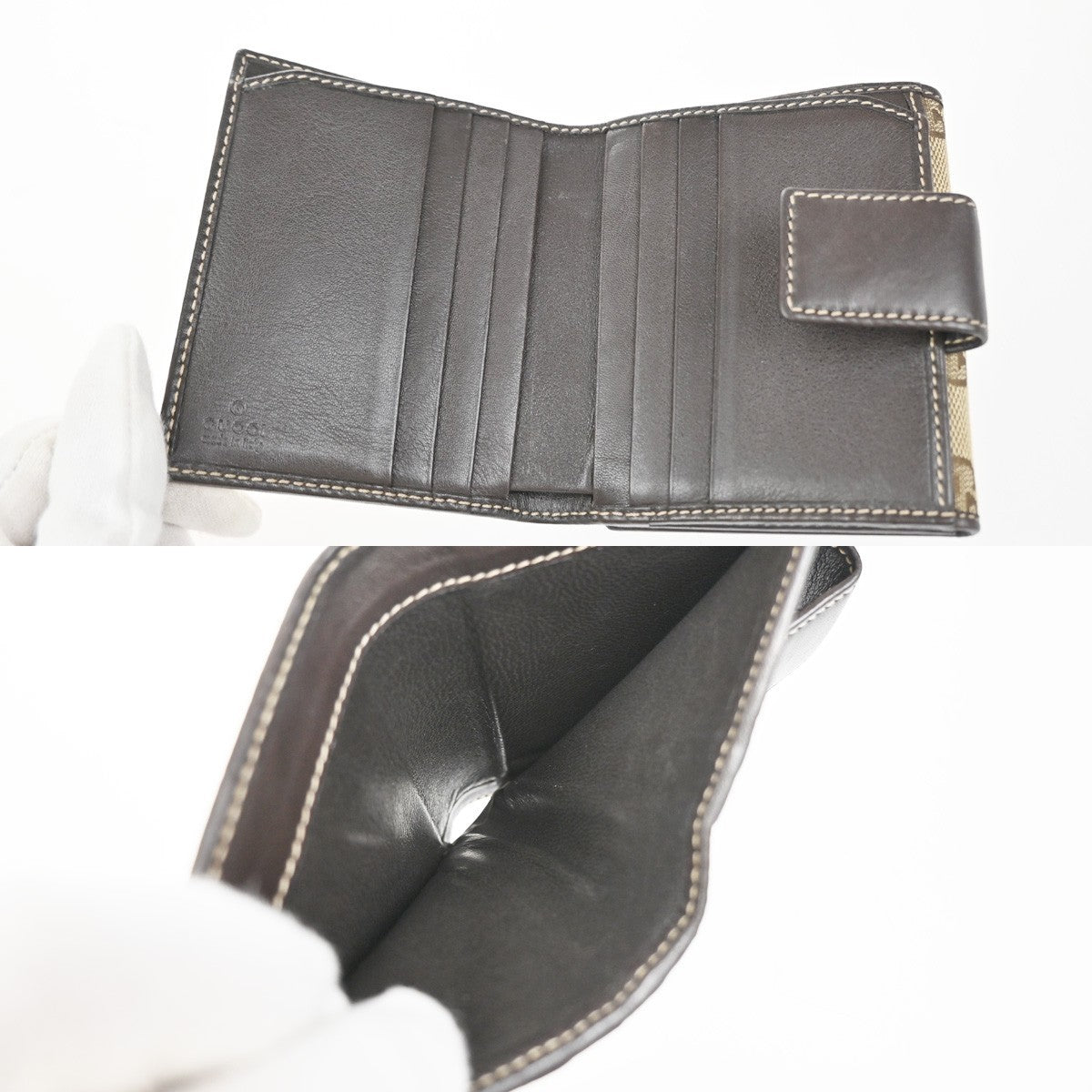 GUCCI Guccioli Chihuahua GG Bifold Wallet Purse Canvas Leather BN Italy 31YJ160