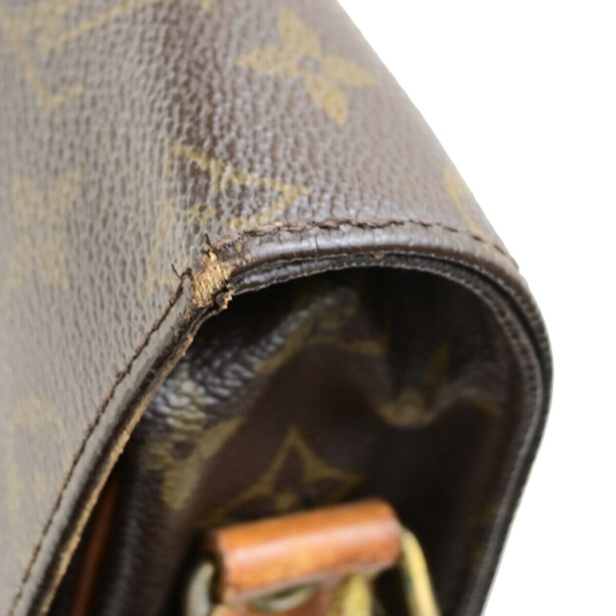 LOUIS VUITTON Cartouchiere GM Shoulder Bag Monogram Leather Brown M51252 64FB308