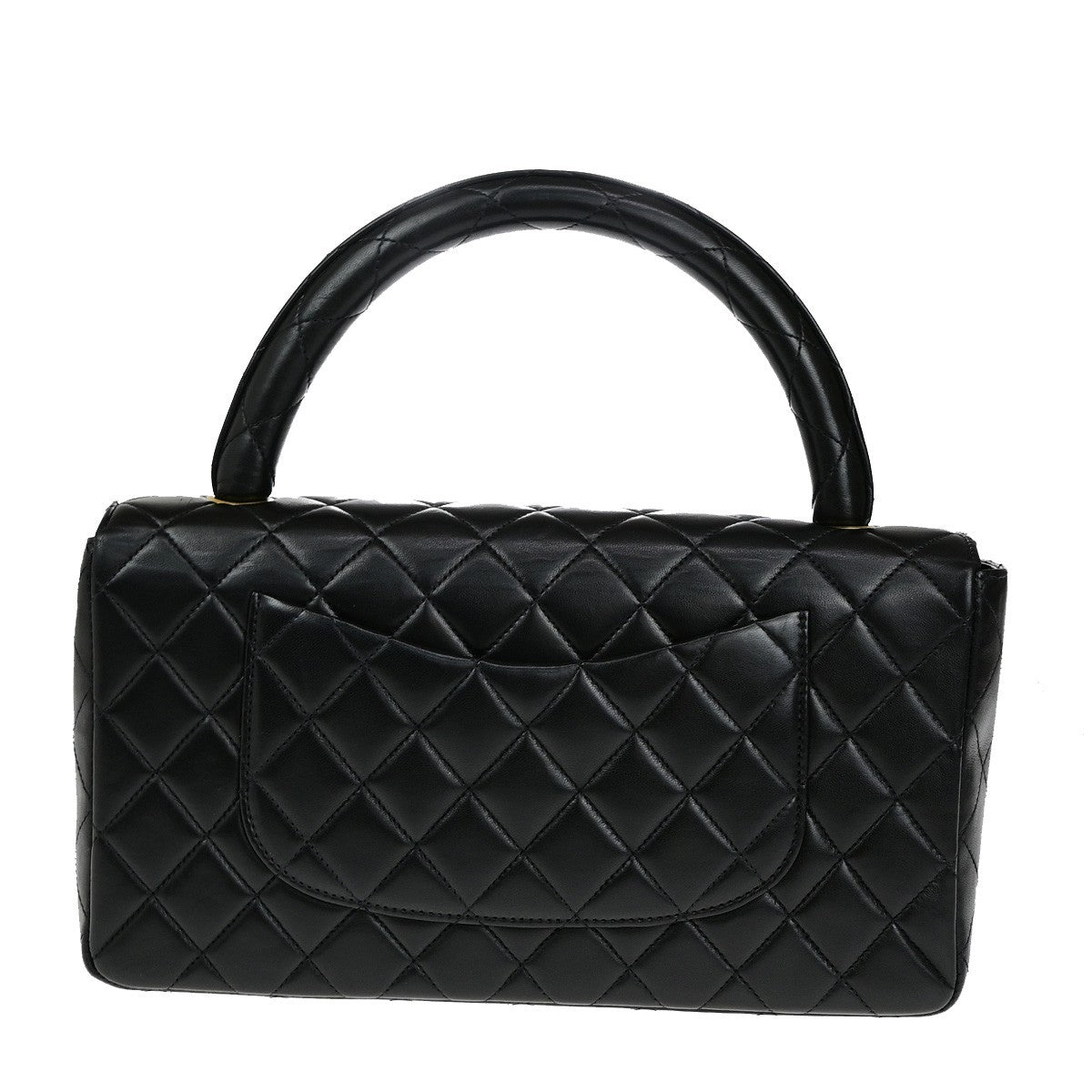 CHANEL CC Matelasse 25 Hand Bag Lambskin Leather Black GHW Vintage 805RK853