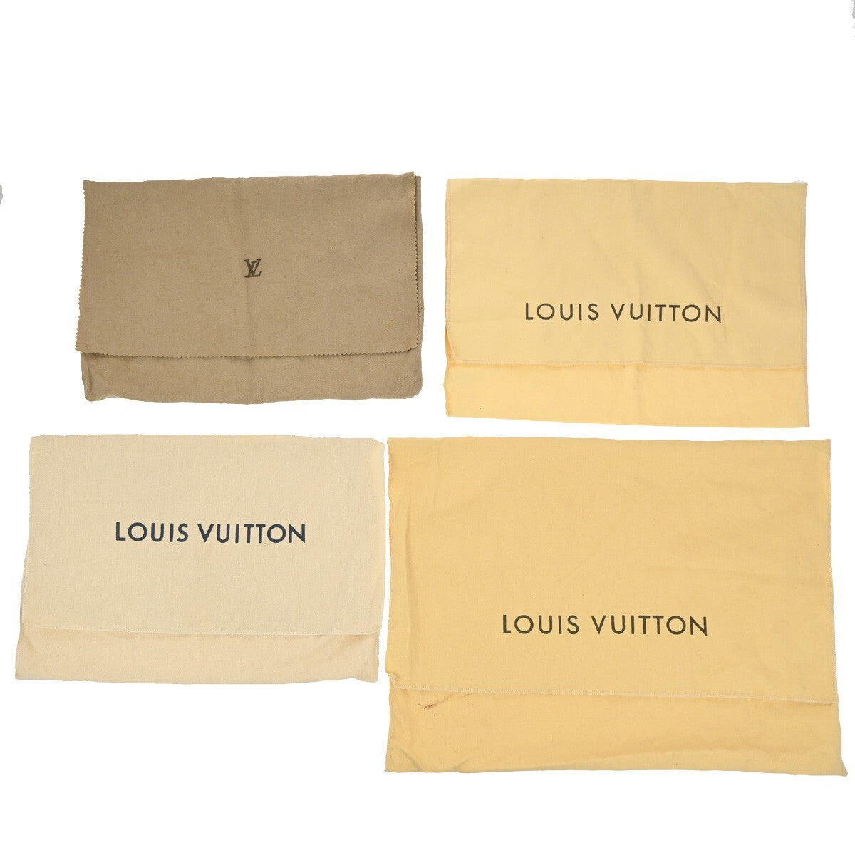 LOUIS VUITTON Logo 10 Set Dust Bag Drawstring Canvas Cotton Beige Brown 09EE147