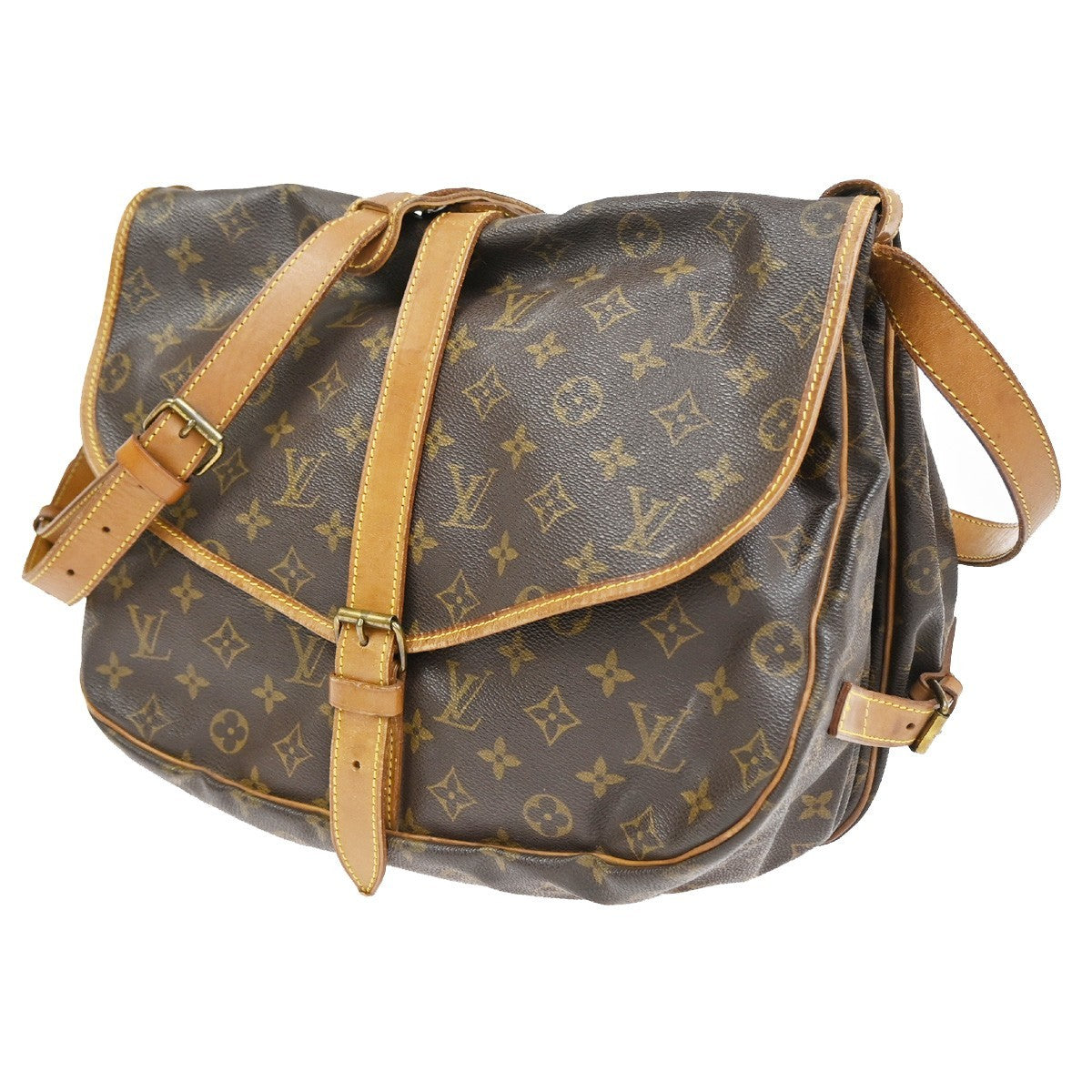 LOUIS VUITTON Saumur 35 Shoulder Bag Monogram Leather BN France M42254 87CA898