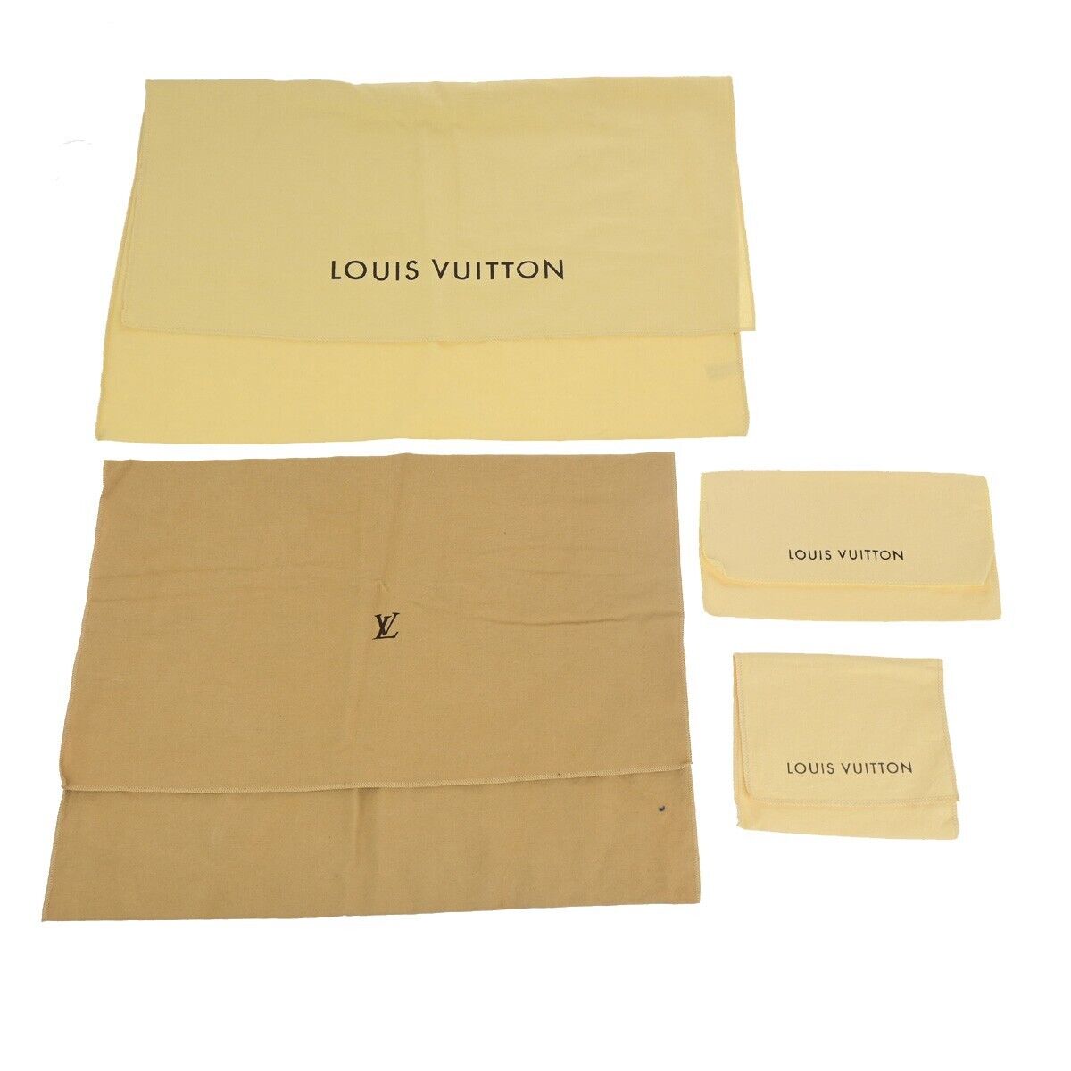 LOUIS VUITTON Logo 10 Set Dust Bag Drawstring Canvas Cotton Beige Brown 07HC020