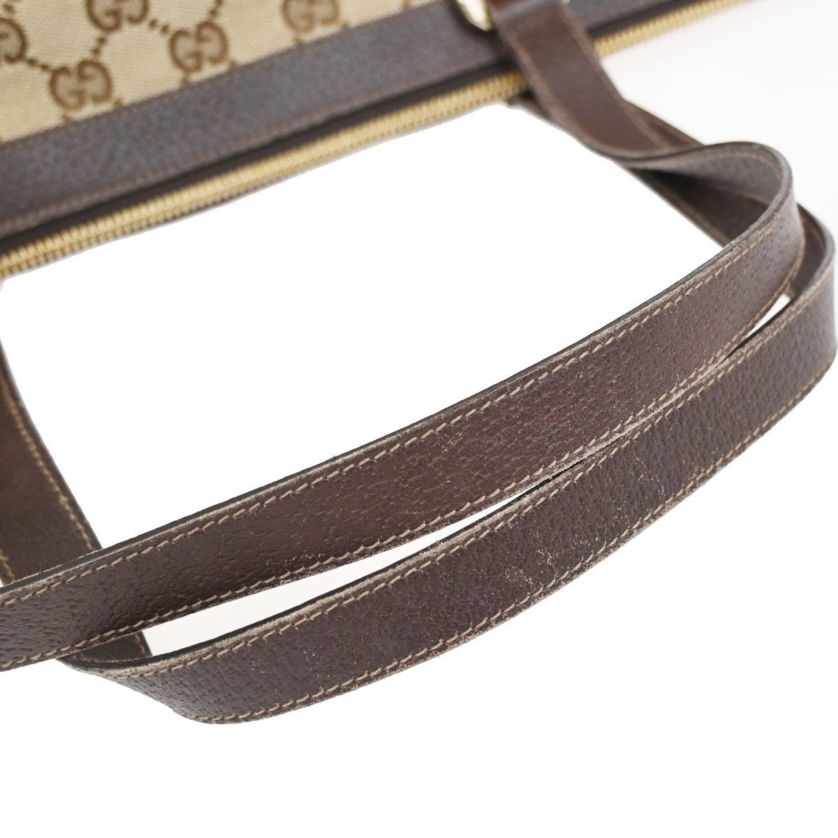 GUCCI GG Pattern Abbey Shoulder Tote Bag Canvas Leather Brown GHW Italy 77YJ048