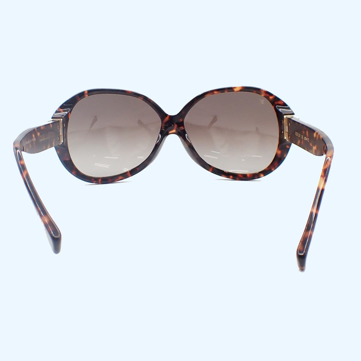 LOUIS VUITTON Sun Glasses Eye Wear Metal Plastic Gold Brown Italy Z0255E 30KC953