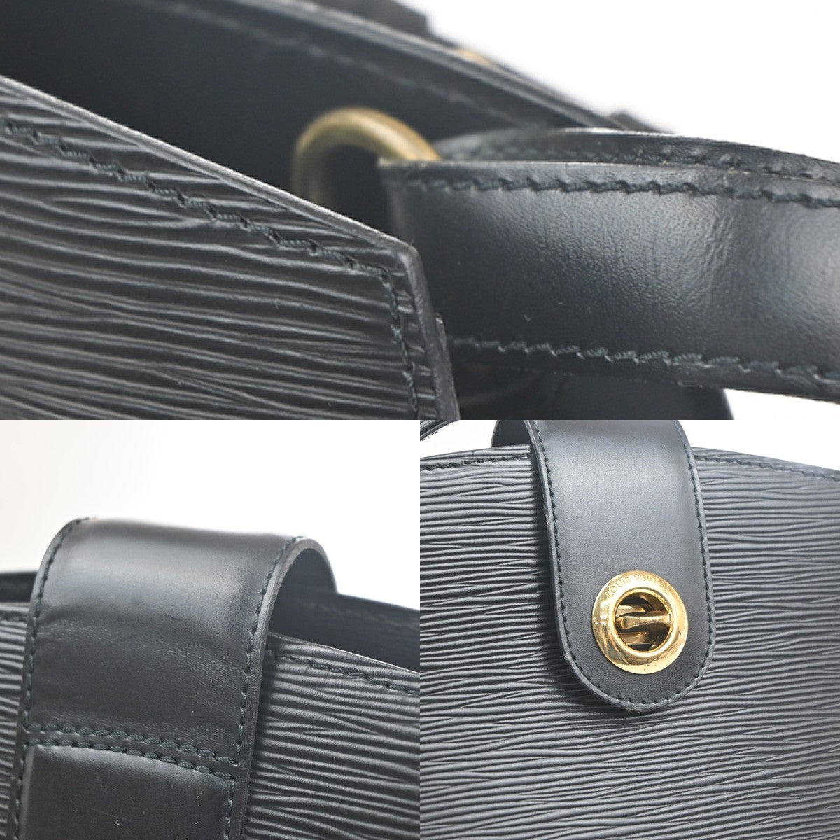 LOUIS VUITTON LV Cluny Shoulder Bag Epi Leather Black France M52252 77MA445