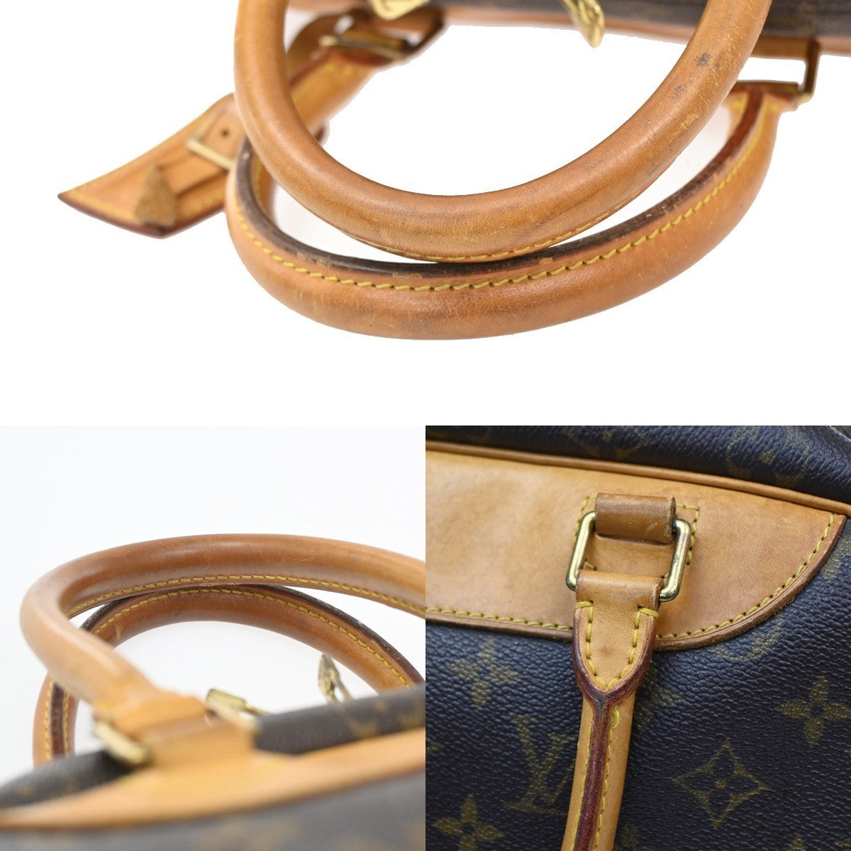 LOUIS VUITTON LV Logo Deauville Hand Bag Monogram Leather Brown M47270 81CA538