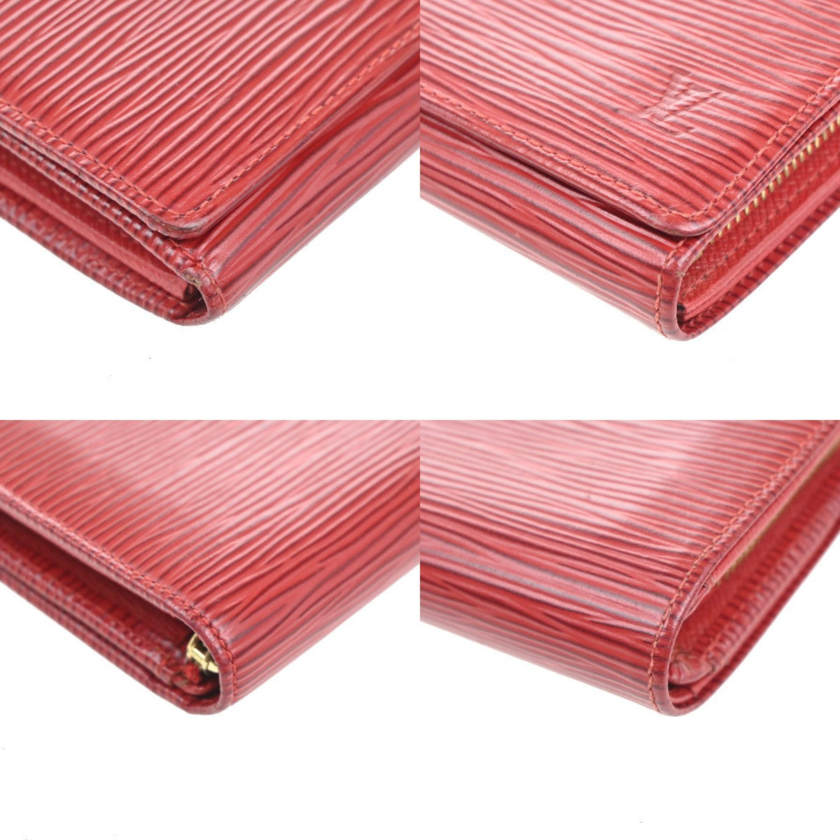 LOUIS VUITTON Porte Monnaie Billets Tresor Wallet Epi Leather Red M63507 07KC259