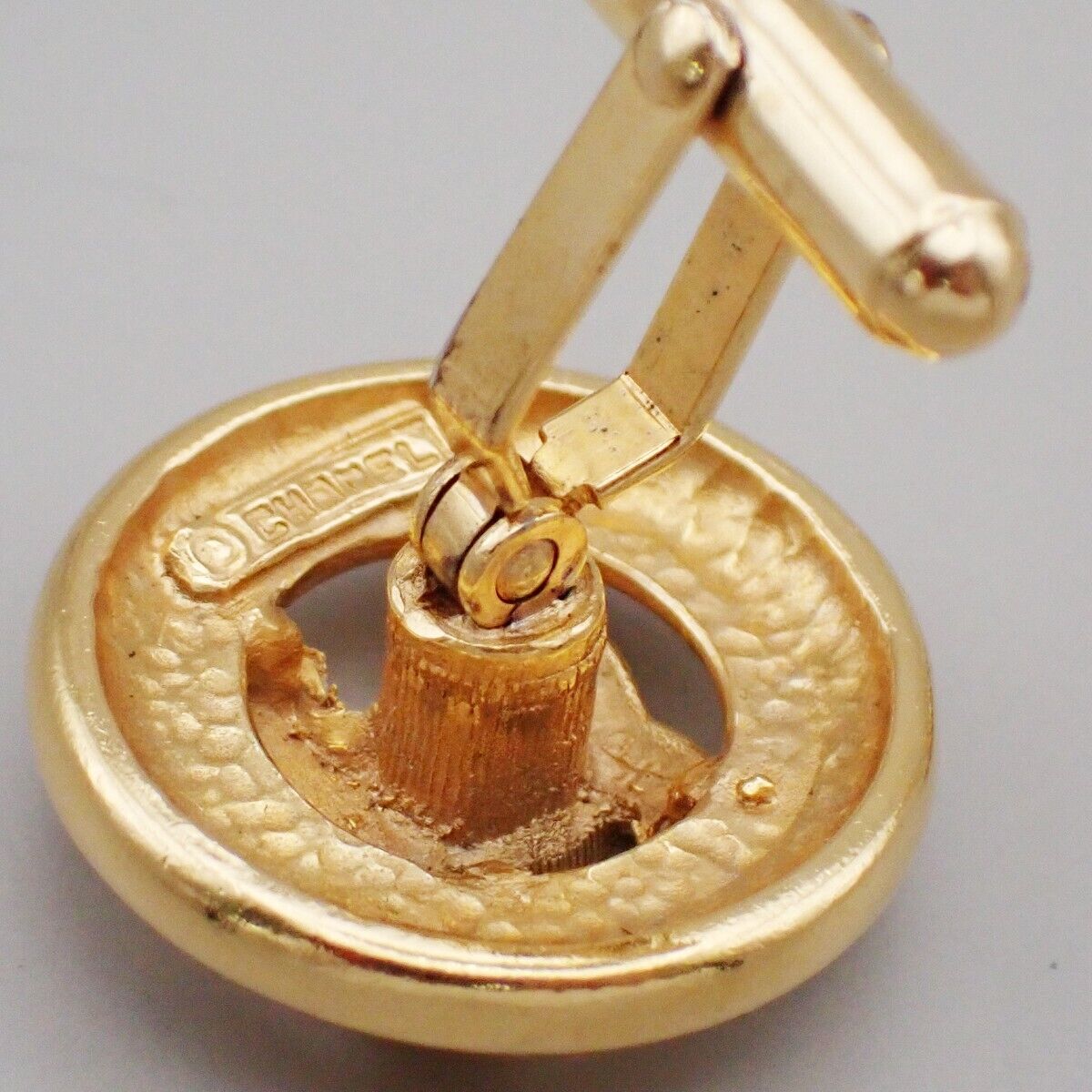 CHANEL CC Logo Round Cufflinks Gold-Plated GHW Accessory 62RL074