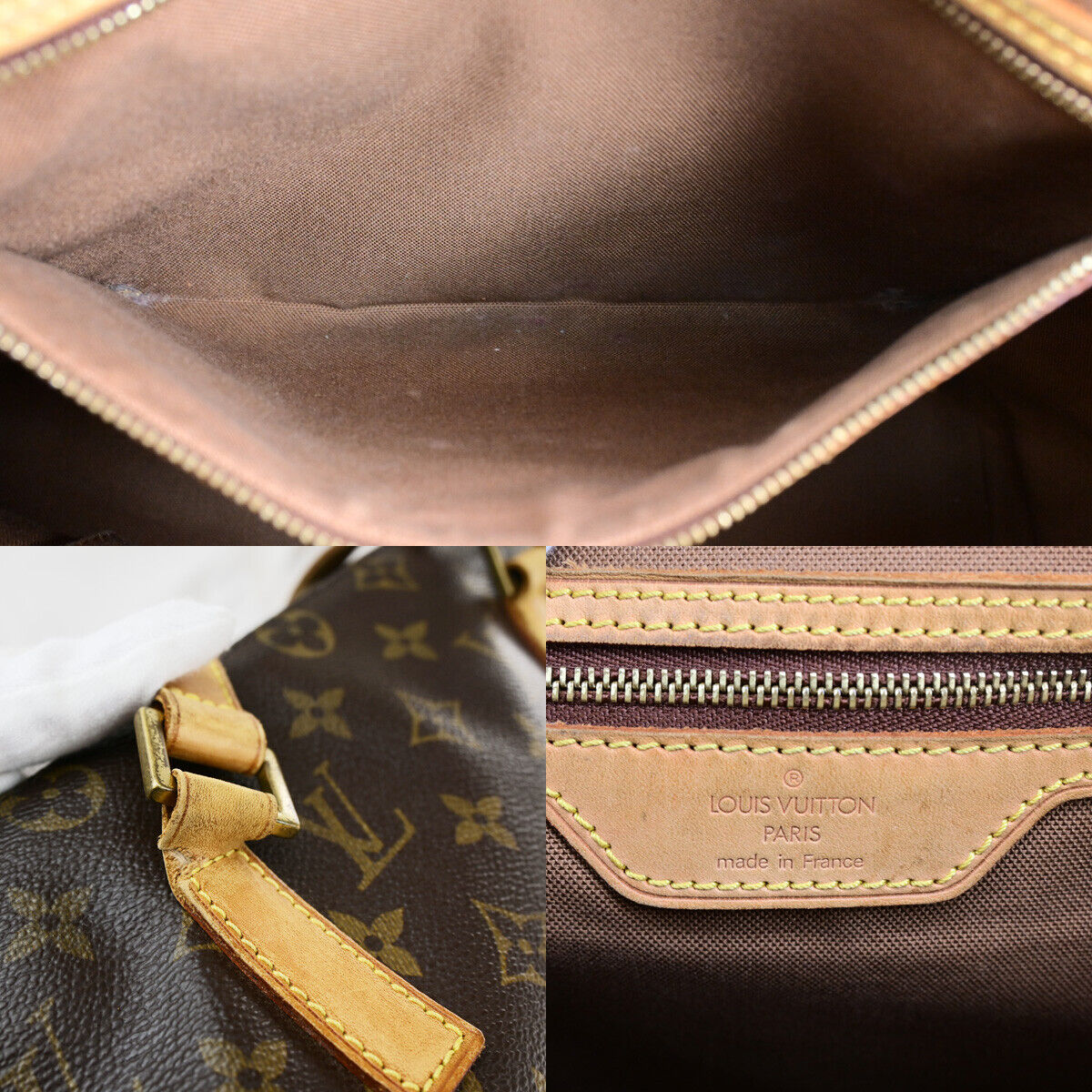 LOUIS VUITTON Cabas Mezzo Shoulder Bag Monogram Leather Brown M51151 34YG515