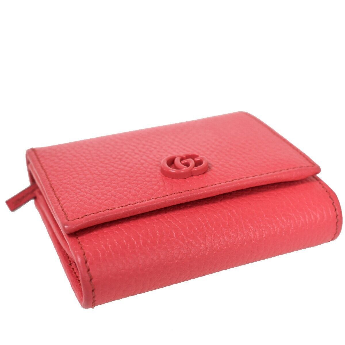 GUCCI Marmot GG Logos Bifold Wallet Purse Leather Pink Made In Italy 85RG026