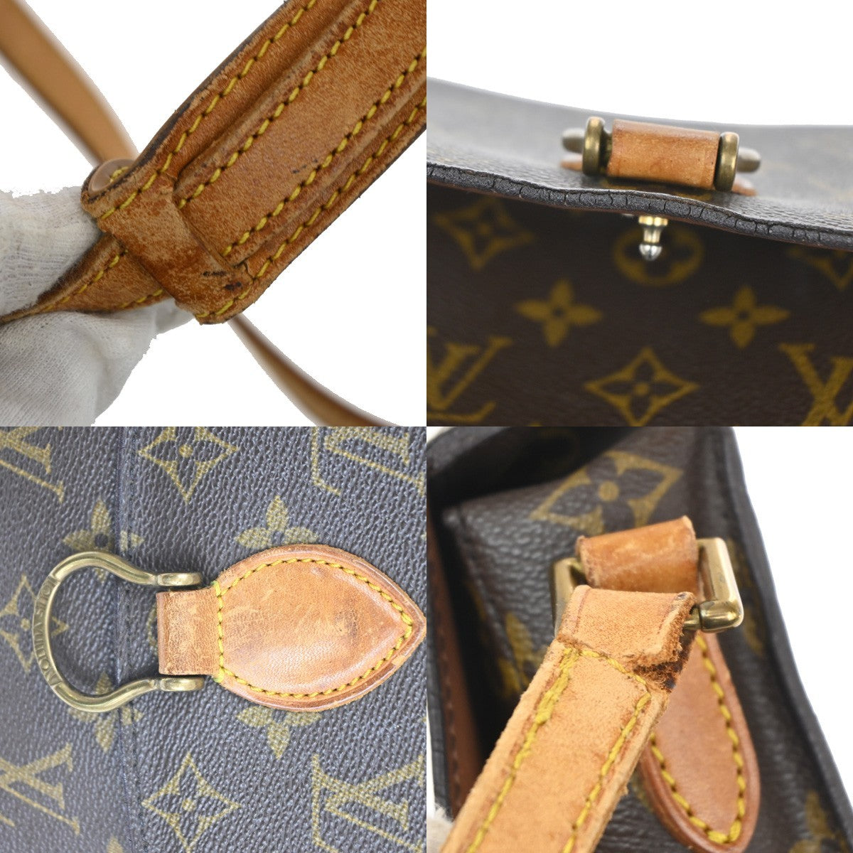 LOUIS VUITTON Saint Cloud MM Shoulder Bag Monogram Leather Brown M51243 36TA324