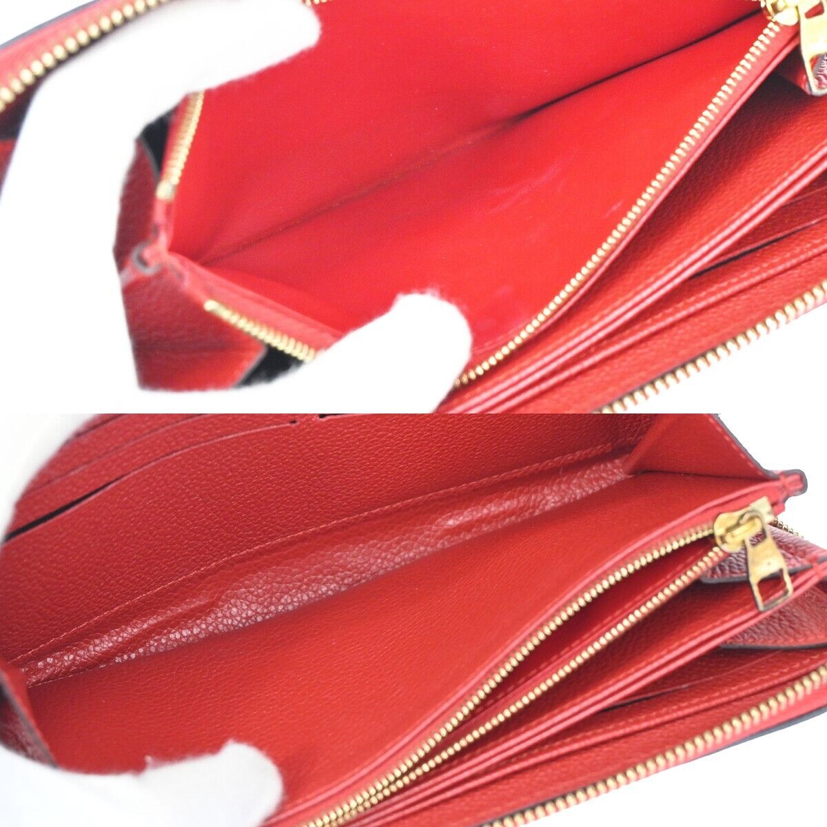 LOUIS VUITTON Zippy Wallet Long Monogram Empreinte Leather Red M60547 70SH120