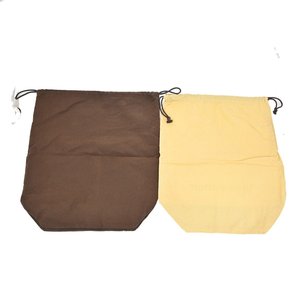 LOUIS VUITTON Logo 10 Set Dust Bag Drawstring Canvas Cotton Beige Brown 09KP044