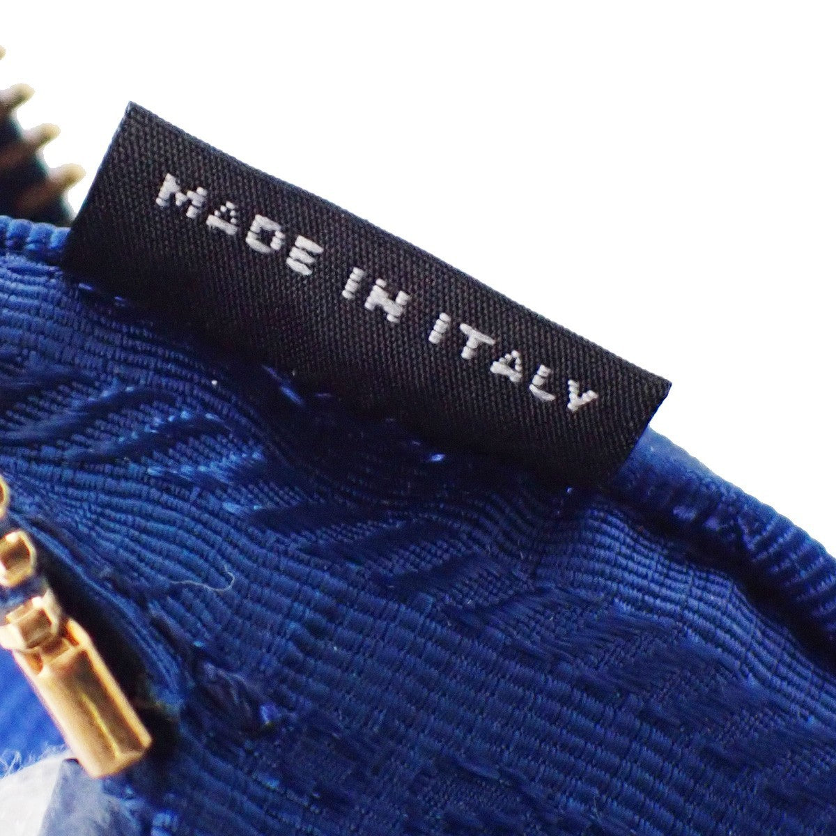 PRADA LOGO Mini Pouch Bag Canvas Blue Gold Italy 63AA135