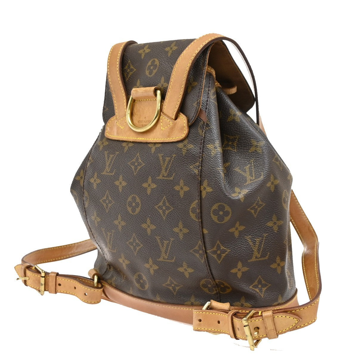 LOUIS VUITTON Montsouris MM Backpack Bag Monogram Leather Brown M51136 18DA238