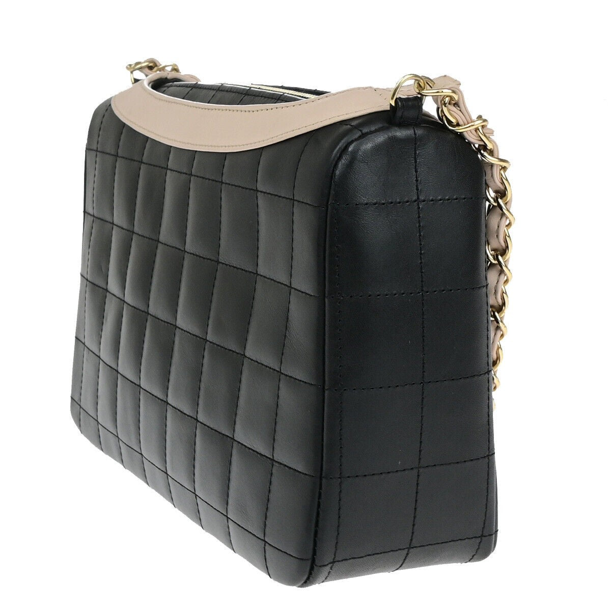 CHANEL CC Girl Jacket Motif Chocolate Bar Chain Shoulder Bag Leather BK 865RK055