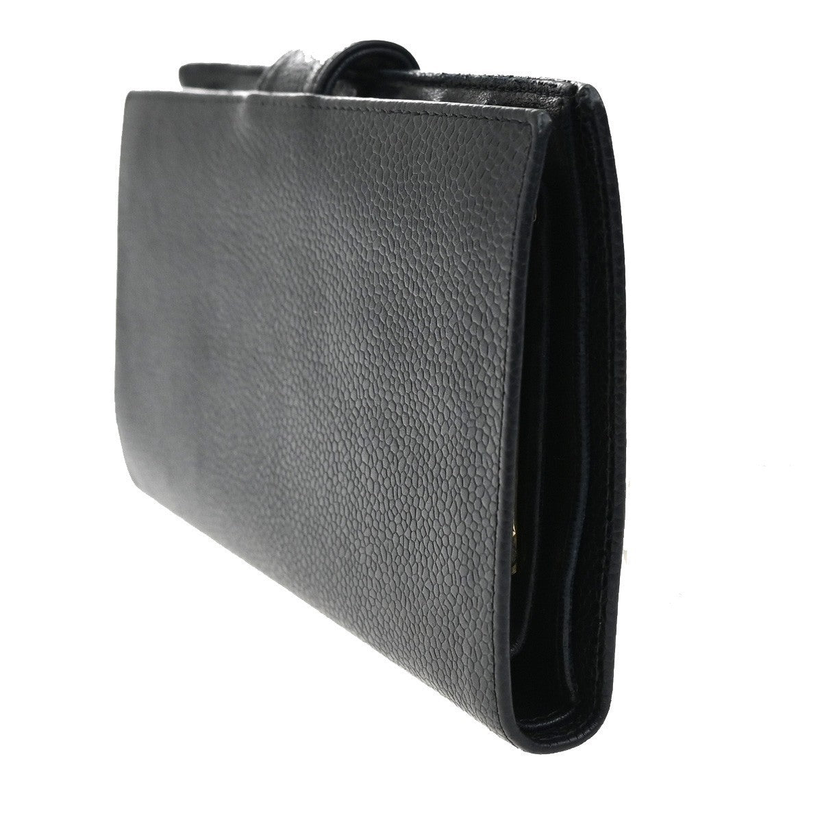 CHANEL CC Bifold Long Wallet  Grained Calfskin Leather BK GHW France 35RL721