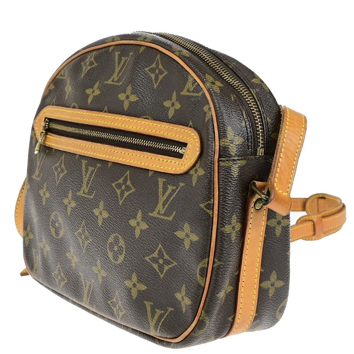 LOUIS VUITTON Senlis Shoulder Bag Monogram Leather Brown France M51222 31ED197
