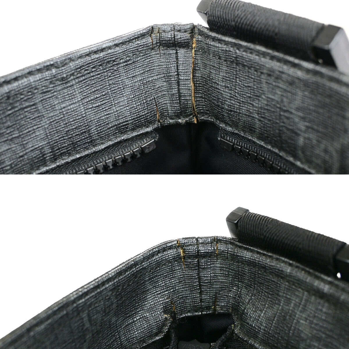 GUCCI Logo GG Pattern Crossbody Shoulder Bag PVC Leather Black Italy 10RK725