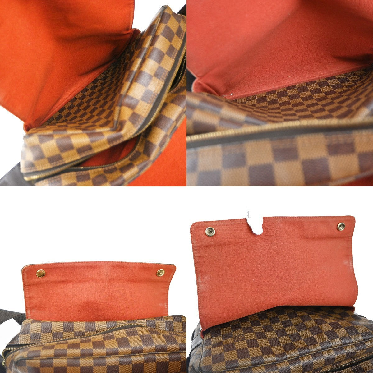 LOUIS VUITTON Naviglio Shoulder Bag Damier Ebene Leather Brown N45255 84KC784