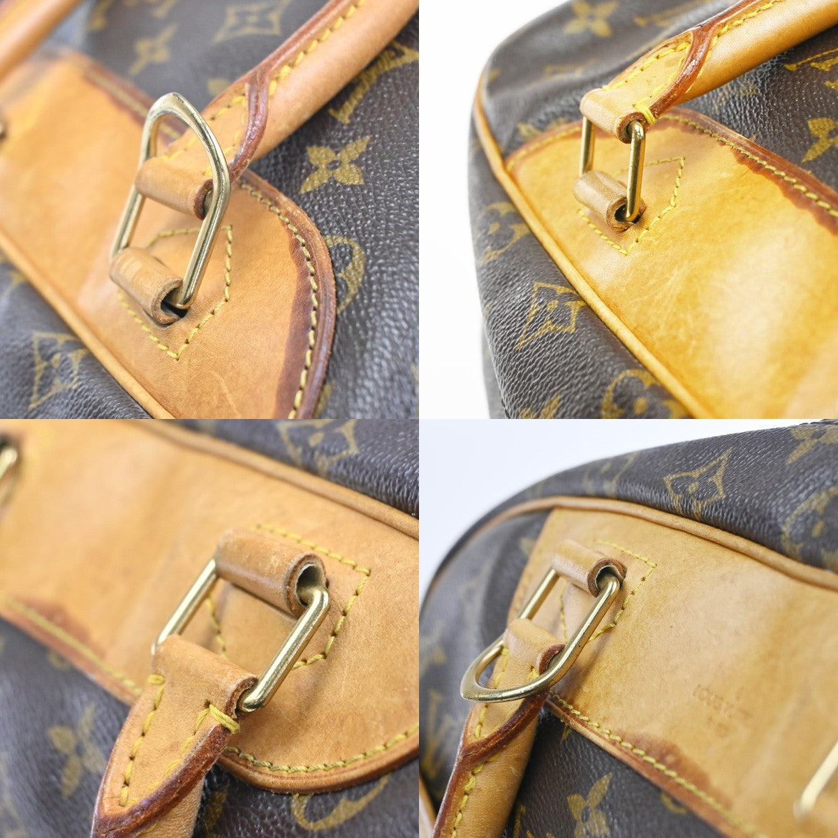 LOUIS VUITTON LV Logo Deauville Hand Bag Monogram Leather Brown M47270 34CA832