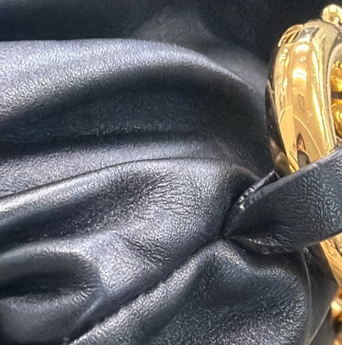 BOTTEGA VENETA The Chain Pouch Shoulder Bag Leather Black GHW Italy 50RL651