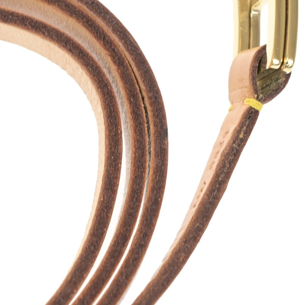 LOUIS VUITTON LV Logo Shoulder Bag Strap Leather Brown GHW Spain 67CB075