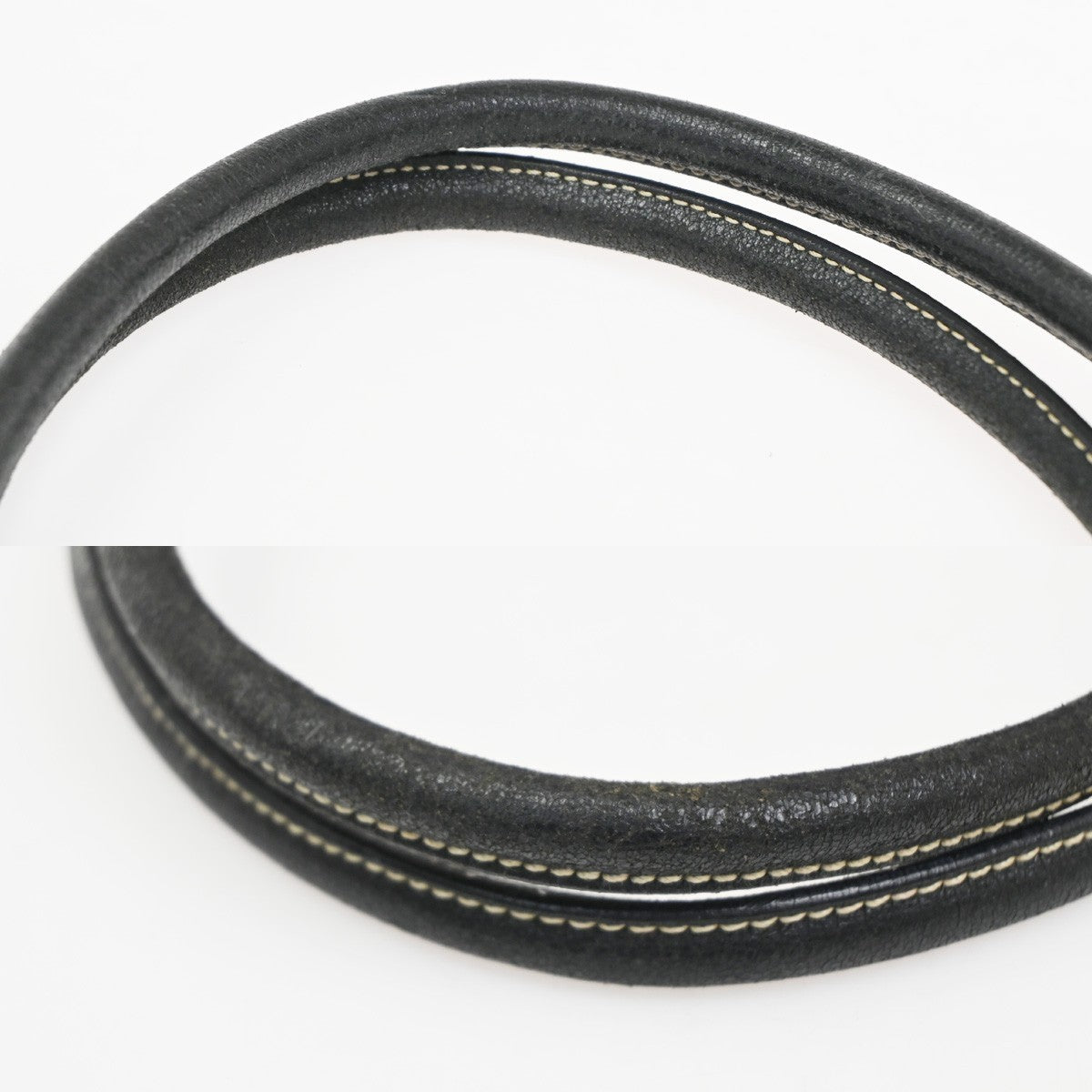 PRADA MILANO Logo Tessuto Shoulder Hobo Bag Nylon Leather Black 65KC491
