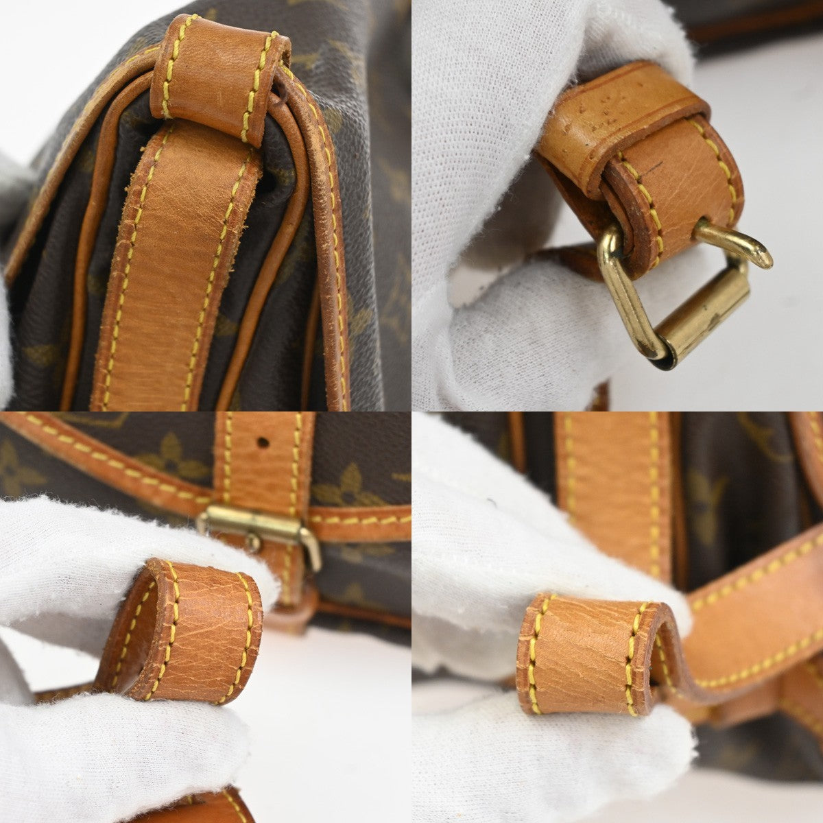 LOUIS VUITTON Logo Saumur 30 Shoulder Bag Monogram Leather Brown M42256 84CA912