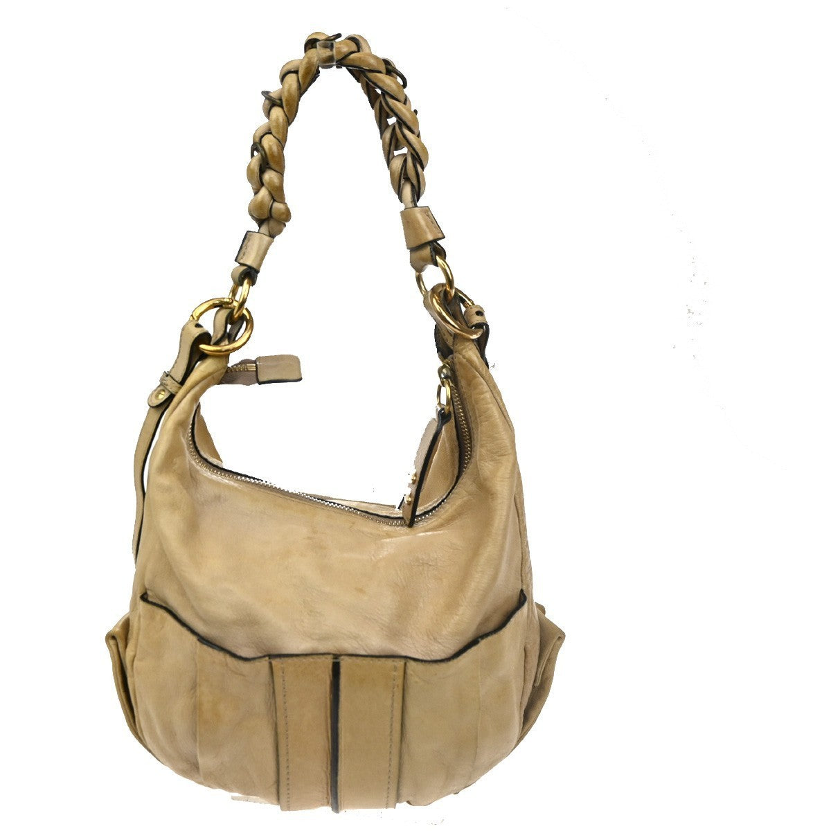 CHLOE Logo Heloise Hobo 2Way Crossbody Shoulder Bag Leather Beige GHW 66CA524