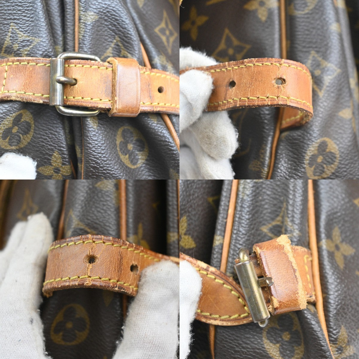LOUIS VUITTON Logo Saumur 30 Shoulder Bag Monogram Leather Brown M42256 86MA434