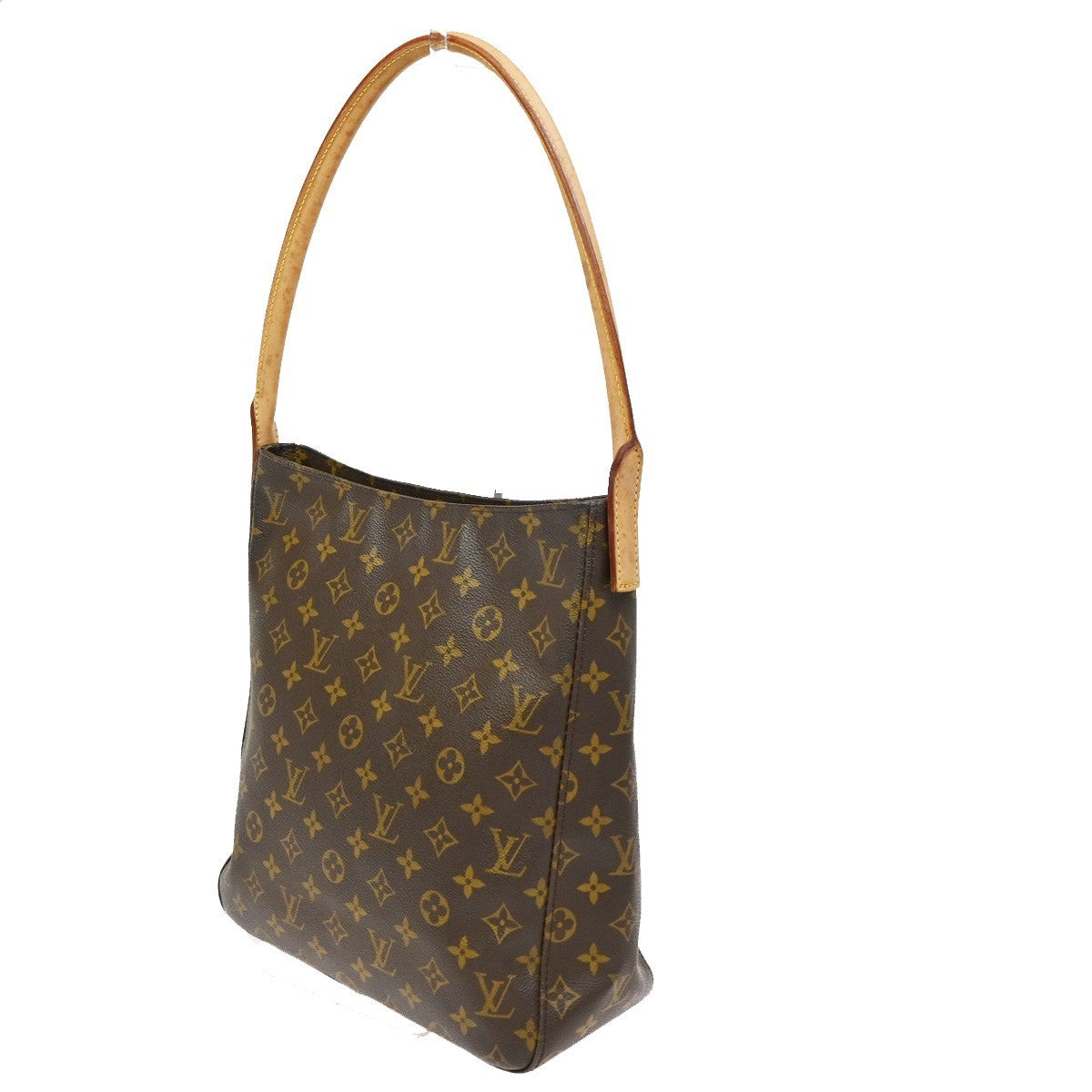 LOUIS VUITTON Logo Looping GM Shoulder Bag Monogram Leather Brown M51145 72CA723