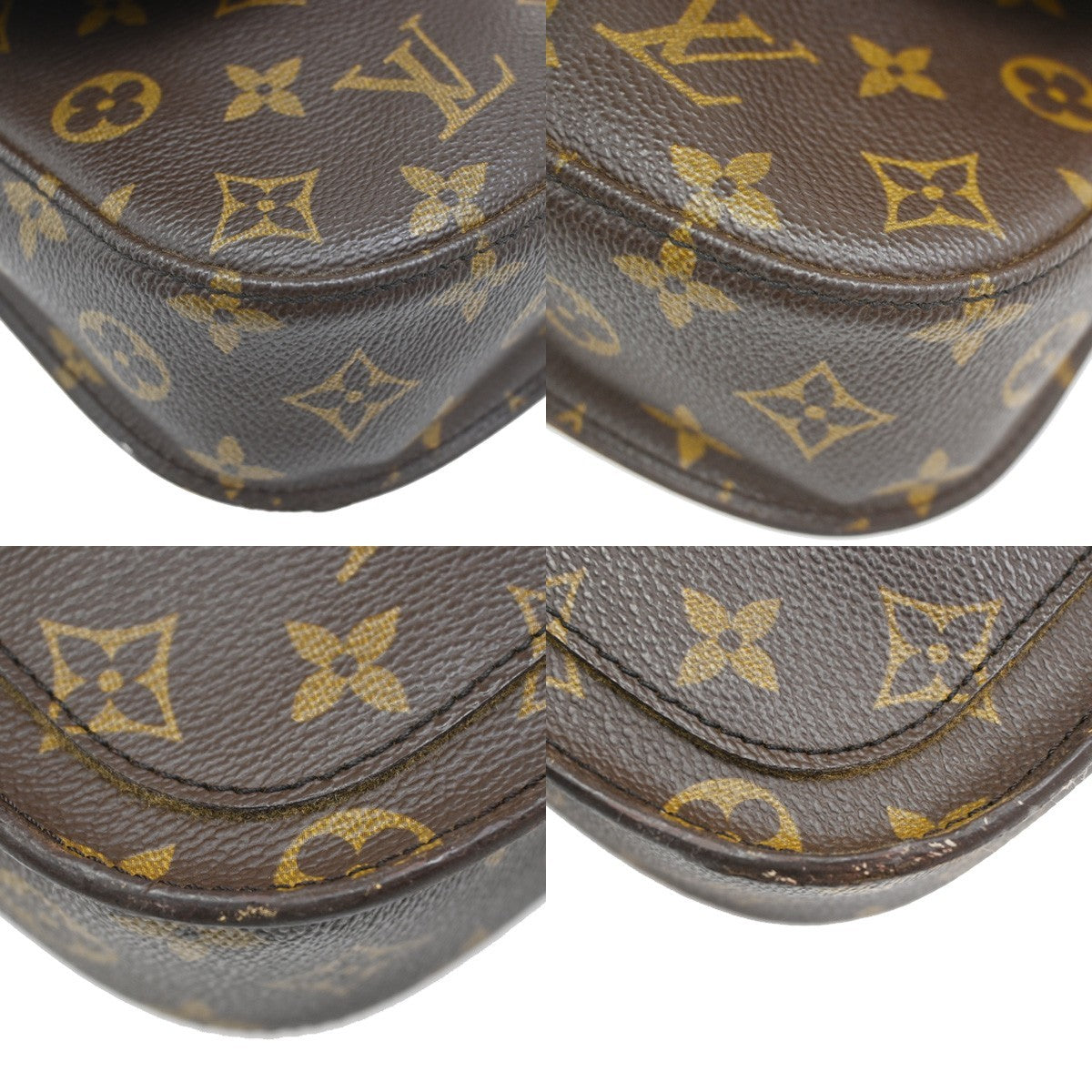 LOUIS VUITTON Saint Cloud MM Shoulder Bag Monogram Leather Brown M51243 31KP037
