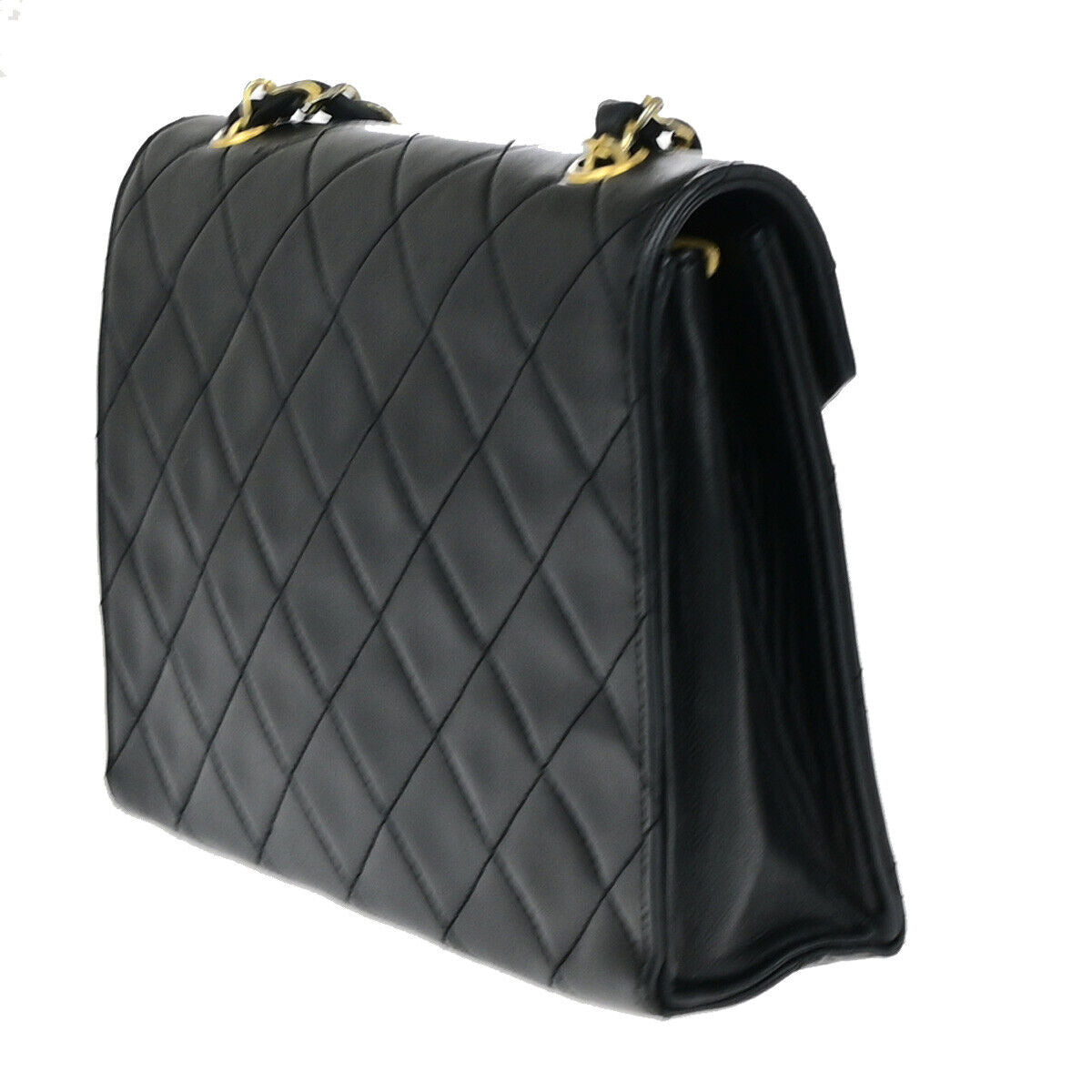 CHANEL CC Mini Matelasse Chain Shoulder Bag Leather Black GHW Vintage 641RK565