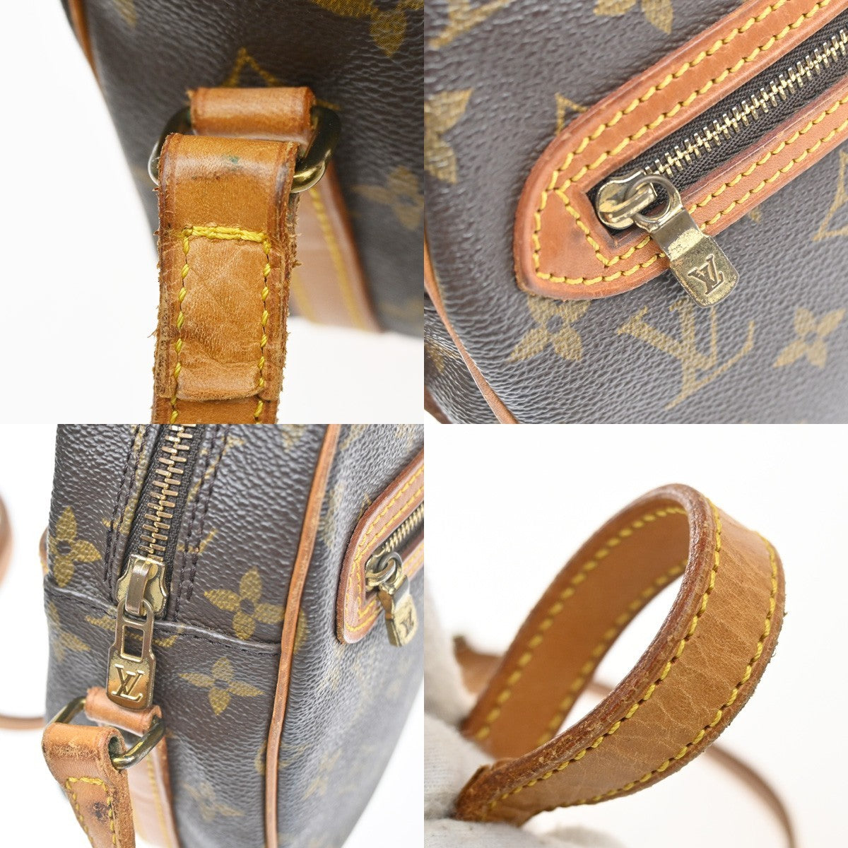 LOUIS VUITTON Senlis Shoulder Bag Monogram Leather Brown France M51222 88YJ195