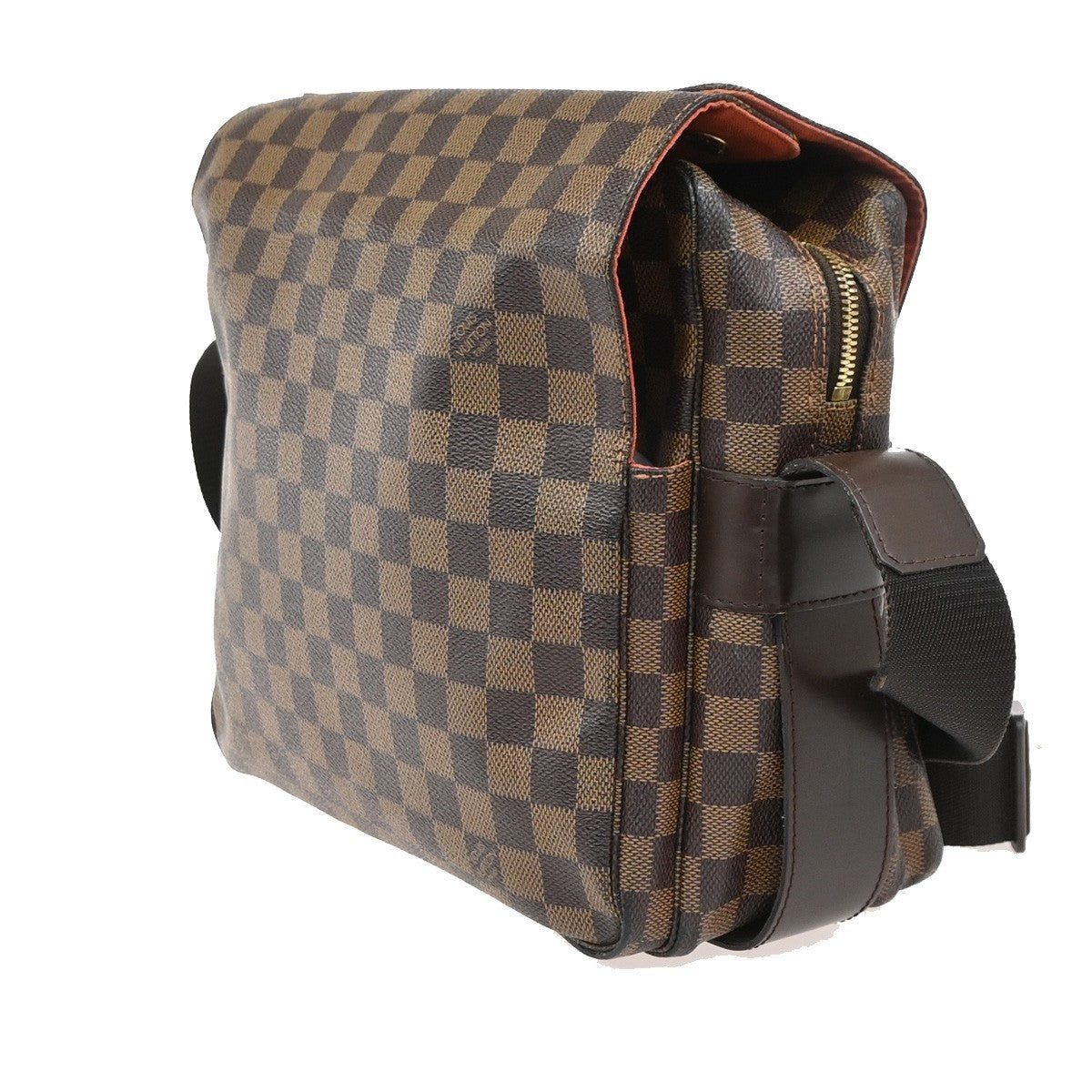 LOUIS VUITTON Naviglio Shoulder Bag Damier Ebene Leather Brown N45255 76ZA305