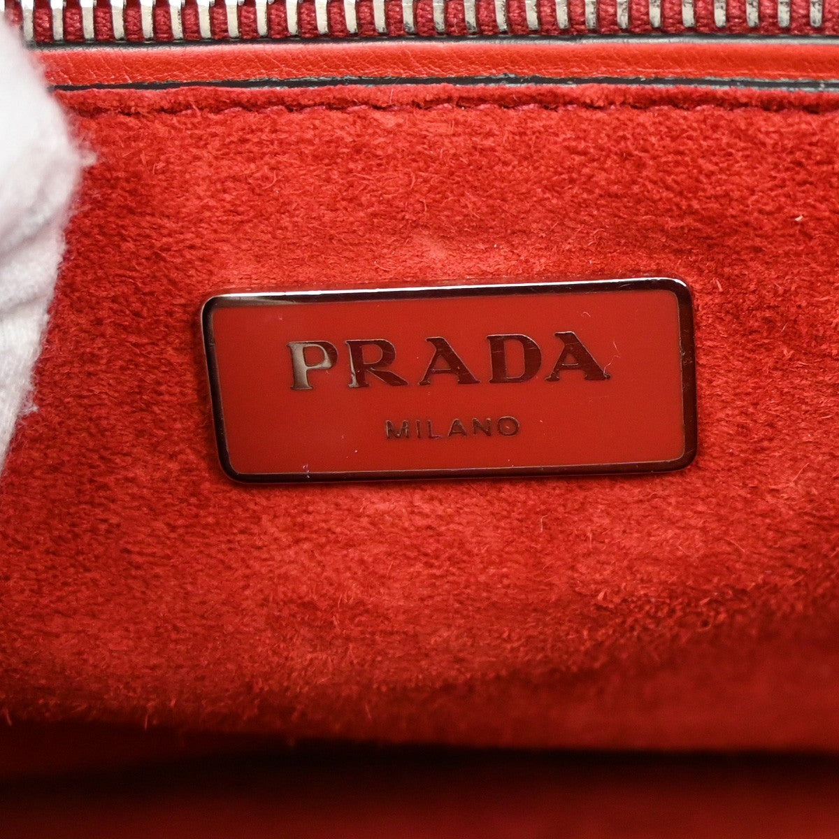 PRADA Logo 2Way Shoulder Hand Bag Leather Red SHW Italy 12KD181