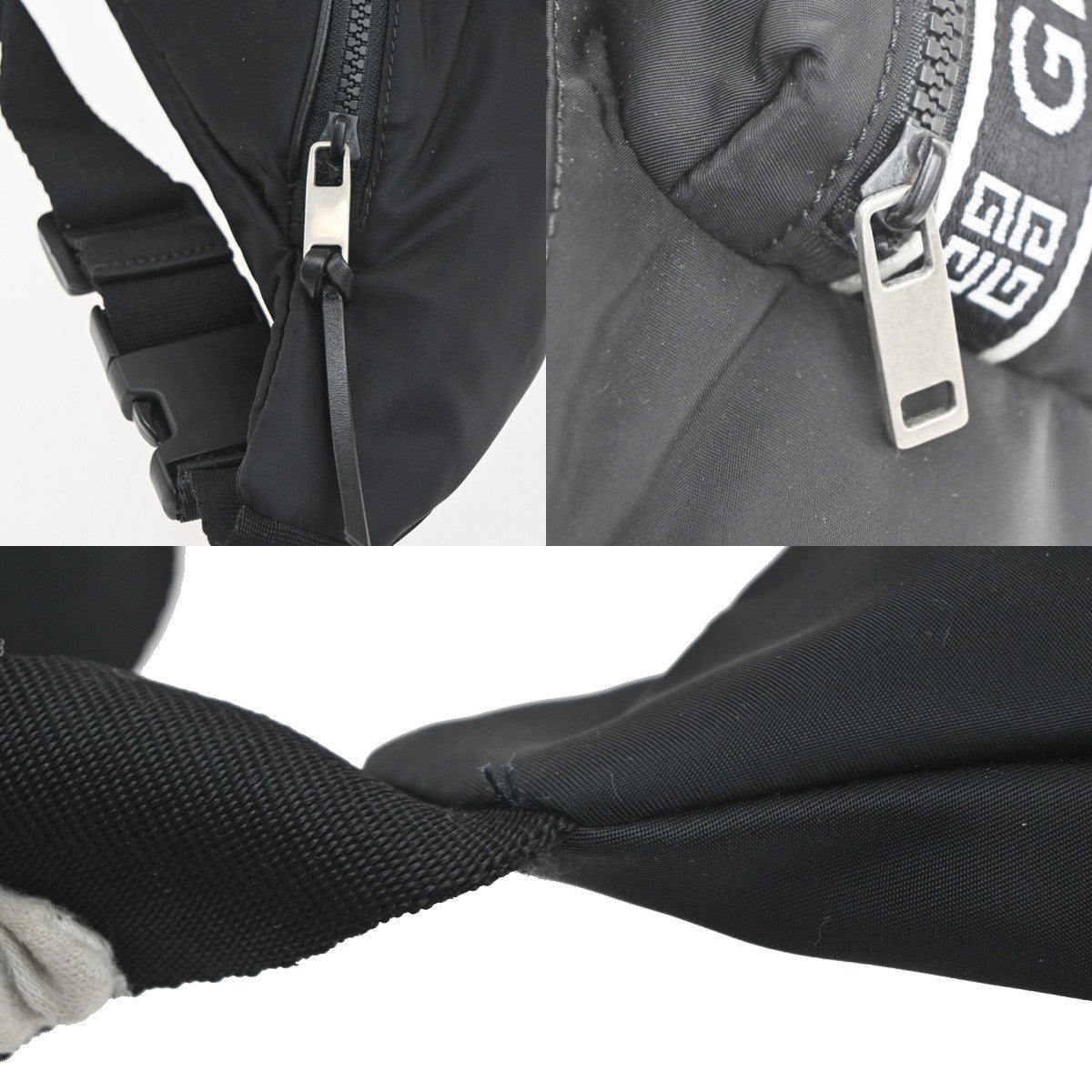GIVENCHY Logo Bum Body Bag Canvas Leather Black Romania 34MA172