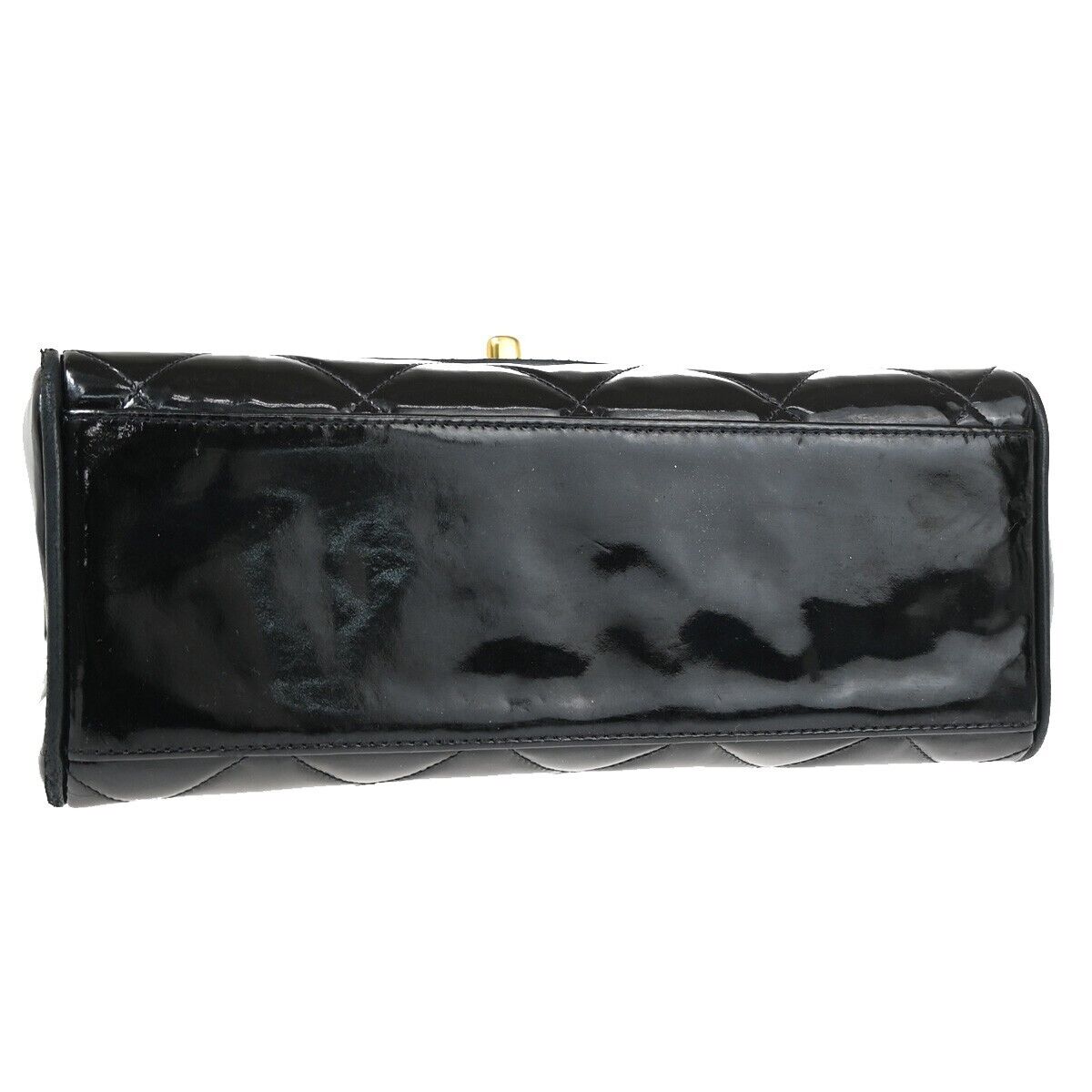 CHANEL CC Logo Matelasse 23 Hand Bag Patent Leather Black GHW 691RJ745