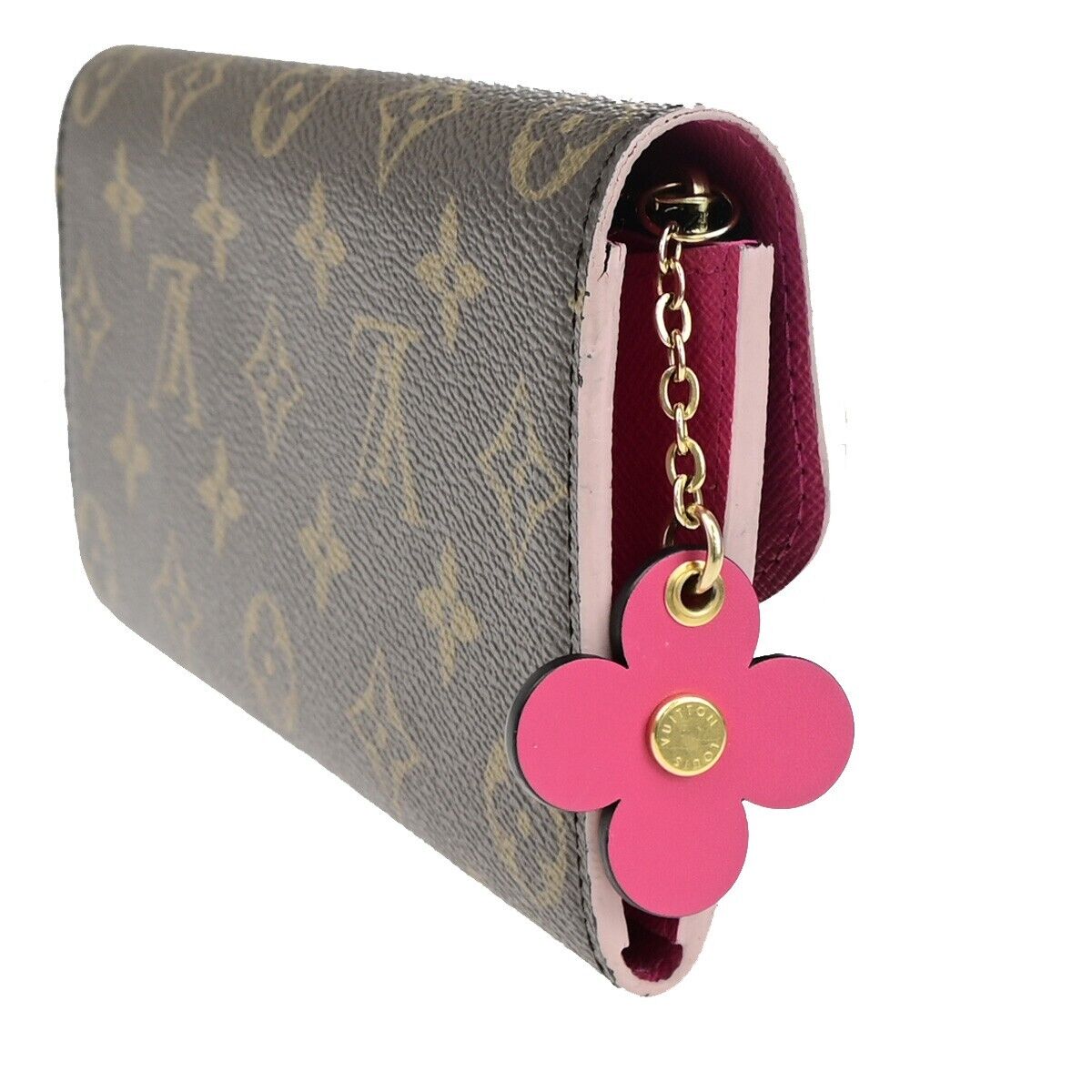 LOUIS VUITTON Portefeuille Emilie Long Wallet Monogram Brow Pink N64202 34SJ472