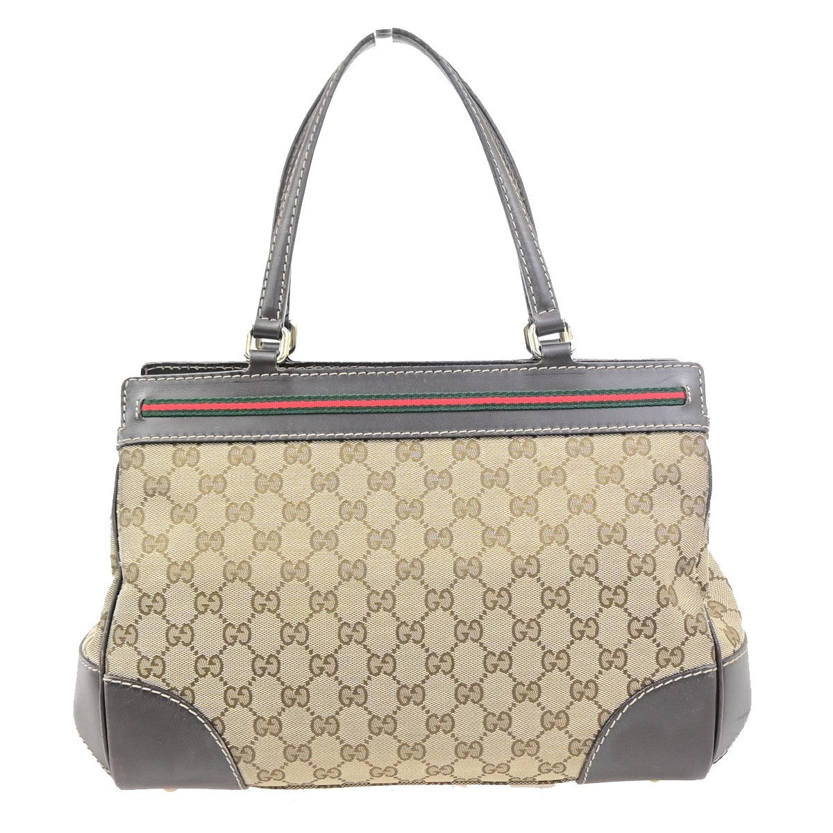 Gucci Logo Mayfair Bow Tote Bag GG Canvas Leather Beige/Brown GHW Italy 75PA125