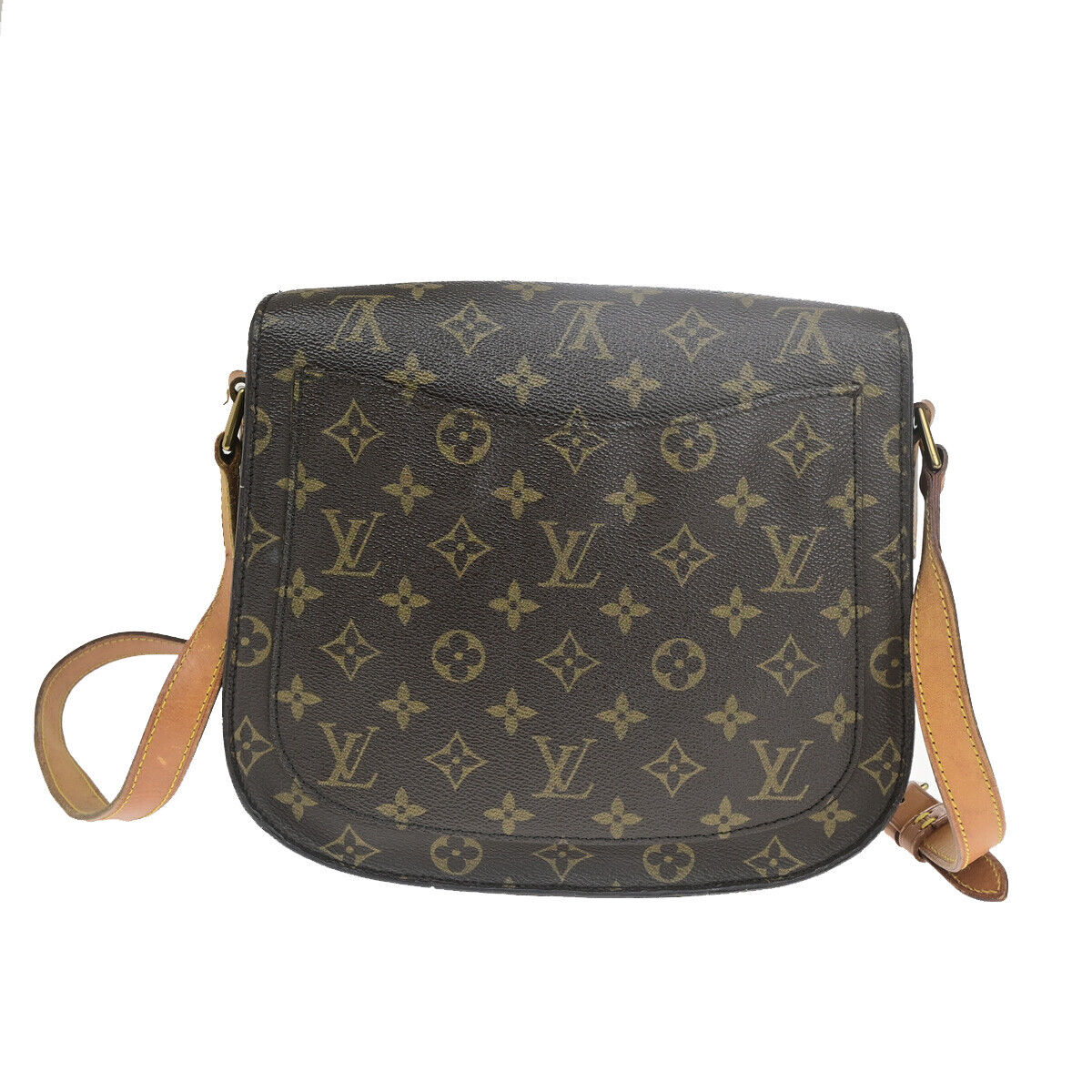 LOUIS VUITTON Saint Cloud GM Shoulder Bag Monogram Leather Brown M51242 30YF362